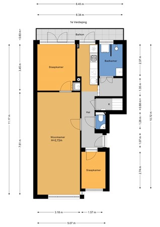 Plattegrond - Viandenstraat 96, 2552 CE Den Haag - plattegrond foto zoom Viandenstraat 96.jpg